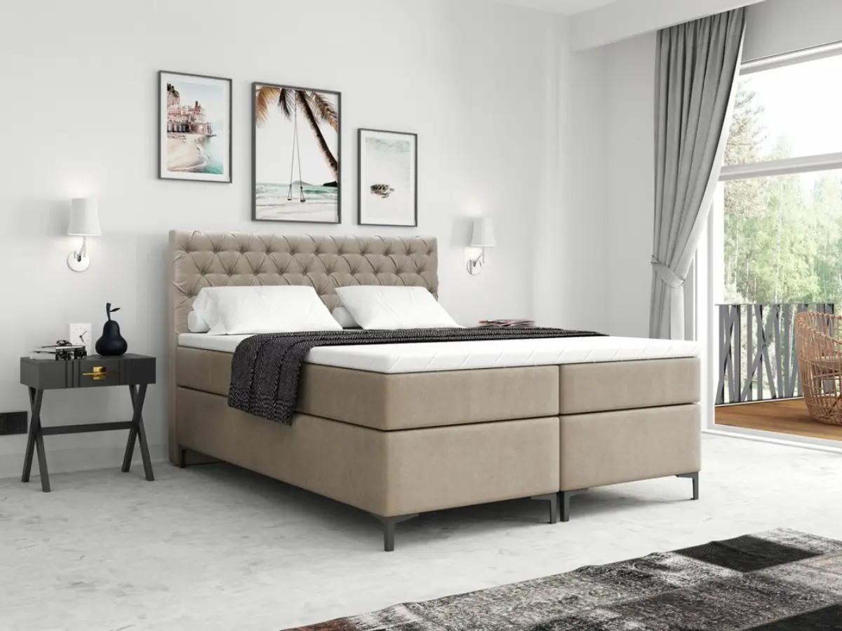 Florence Boxspring - Velvet Stof - Met Topper 8 cm